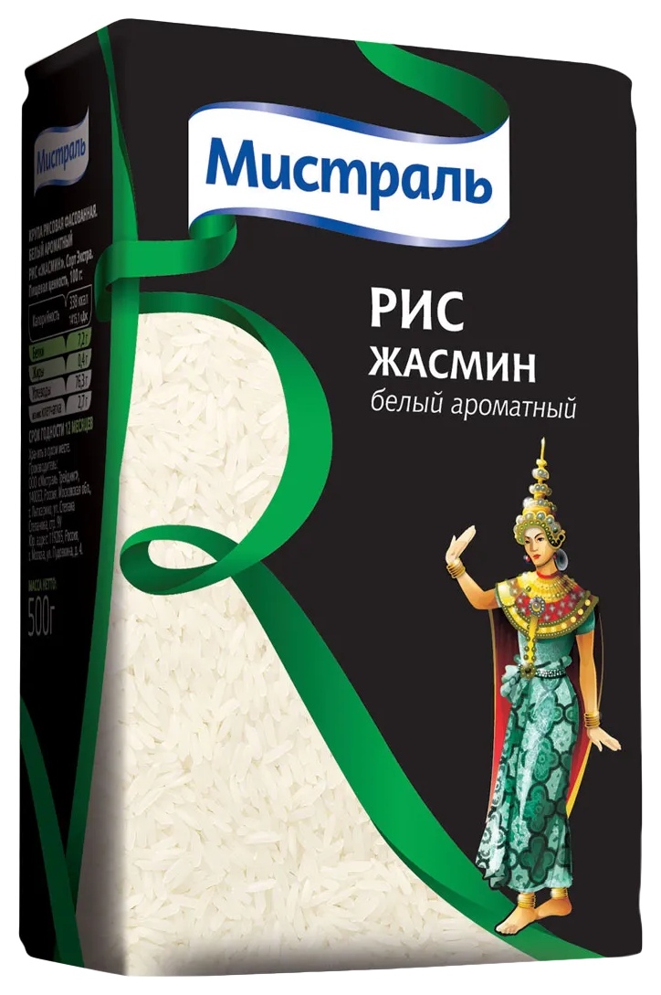 Рис МИСТРАЛЬ Жасмин длиннозерный м/у 500г