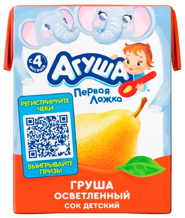 Сок АГУША груша осветленный 200мл