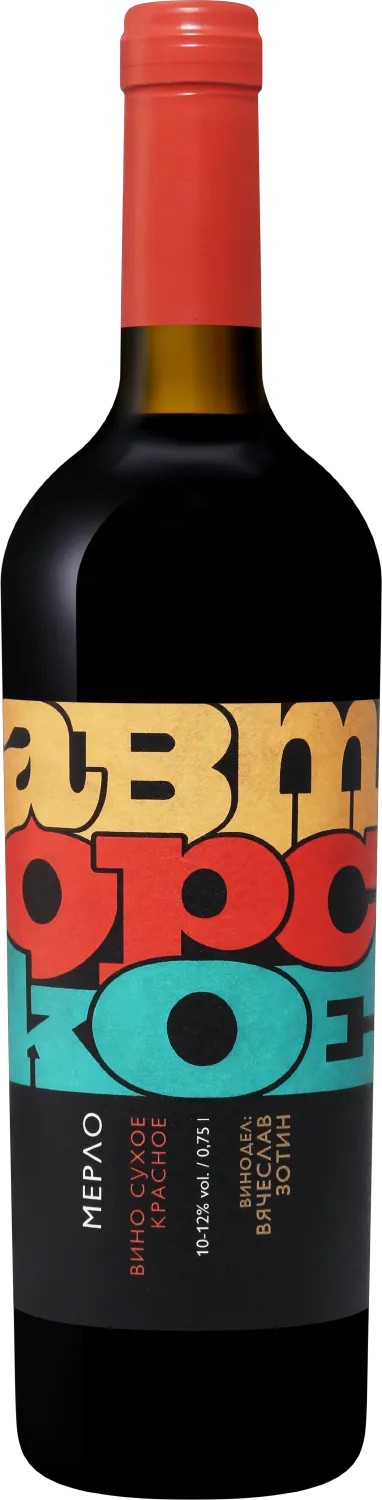 Вино АВТОРСКОЕ Мерло красное сух 10-12% ст/б 0.75л