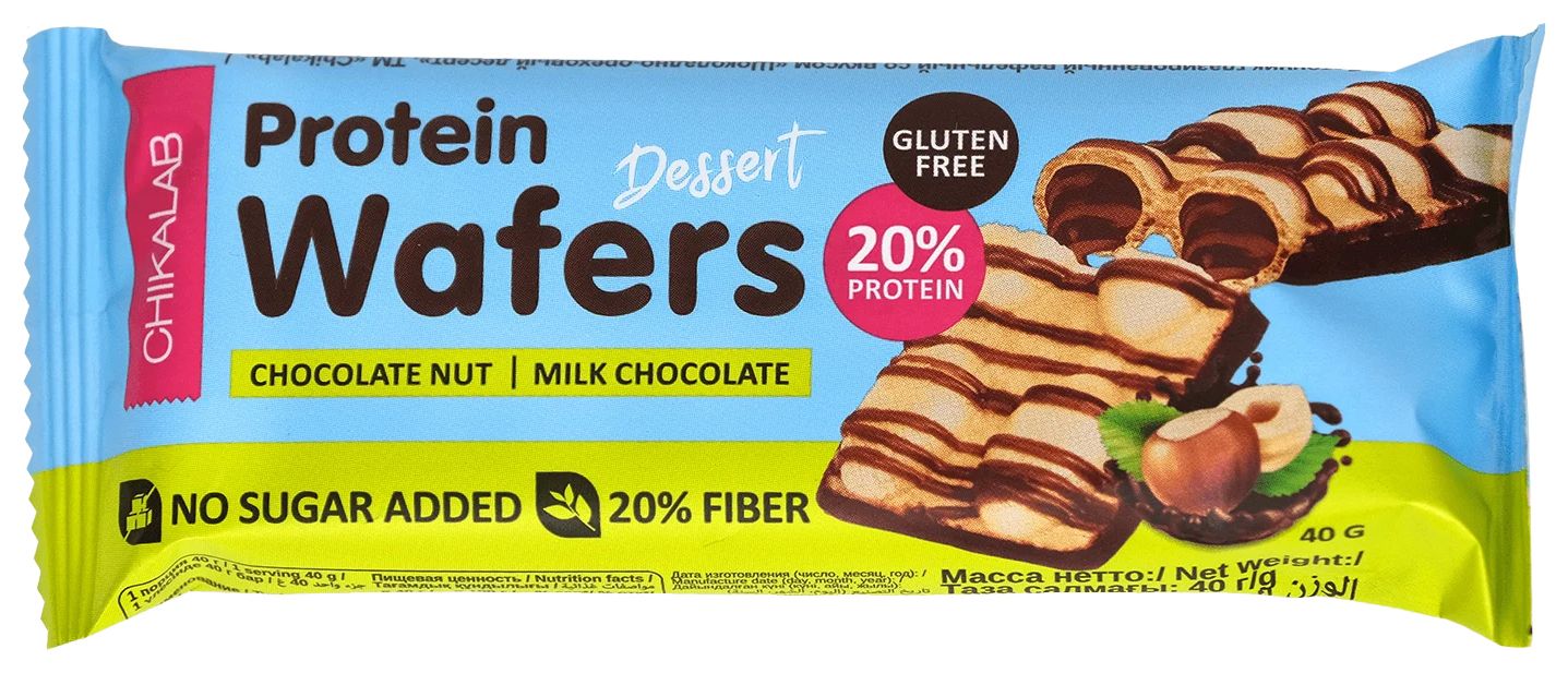 Батончик вафельный ЧИКАЛАБ шоколадно-ореховый десерт 40г