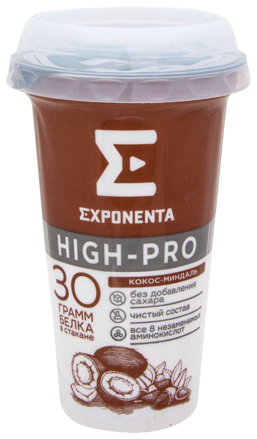 Кисломолочный напиток ЭКСПОНЕНТА Хай-Про кокос миндаль бзмж 0% 250мл