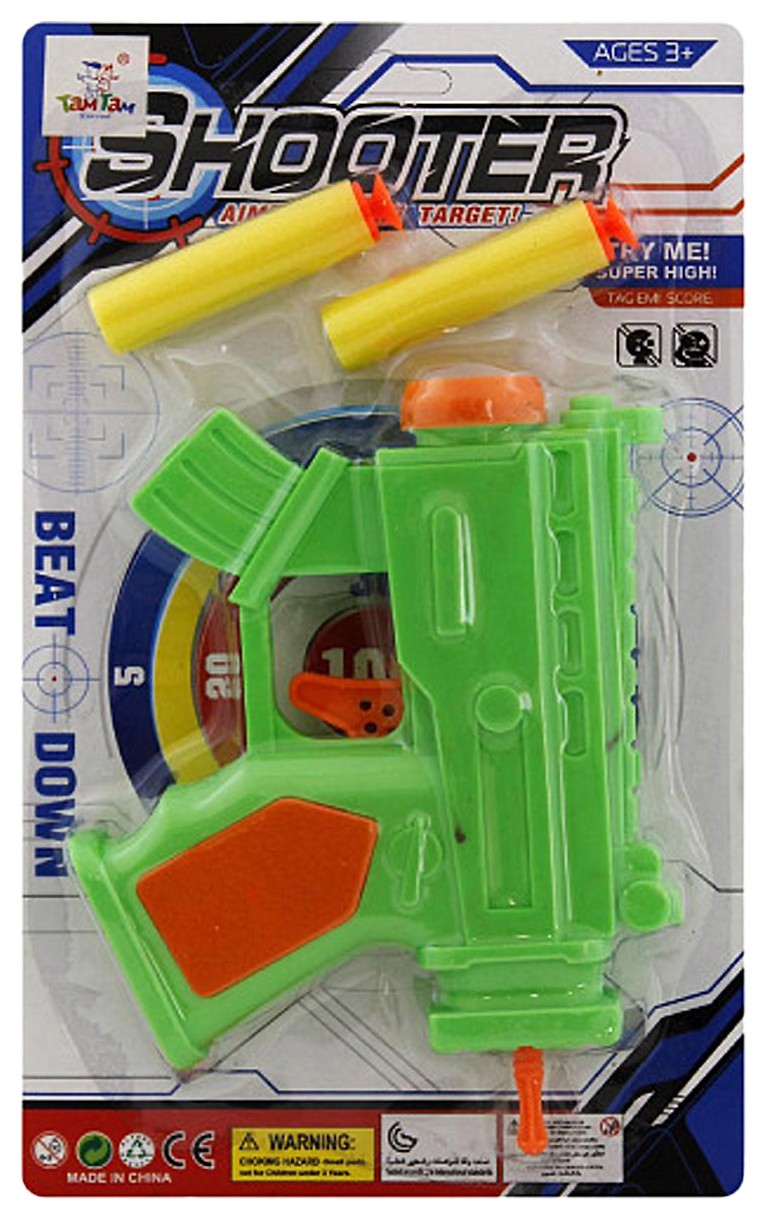 Игрушка ТАМ-ТАМ Бластер с патронами на присосках 2шт 14*3*23см арт.560-2