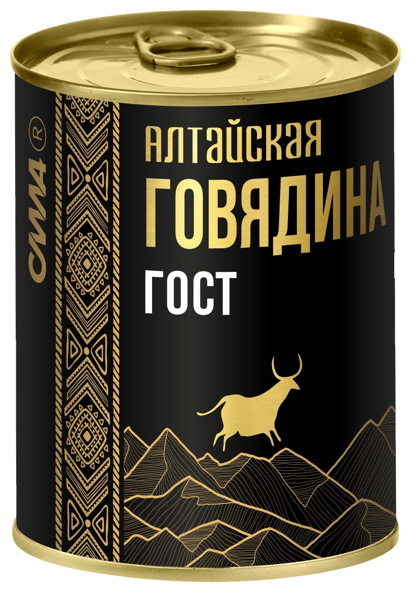 Говядина тушеная СИЛА Алтайская ГОСТ в/с ключ ж/б 338г