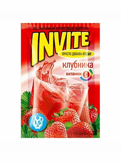 Напиток ИНВАЙТ Клубника растворимый 12г