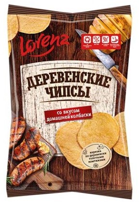 Чипсы ЛОРЕНЦ Деревенские со вкусом домашней колбаски 100г