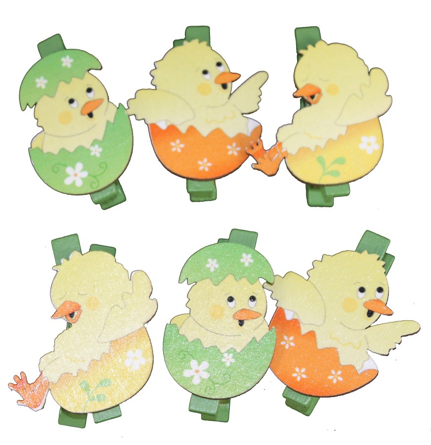 Прищепка СФЕРА Пасхальный цыпленок желтый 6шт арт.3-0186