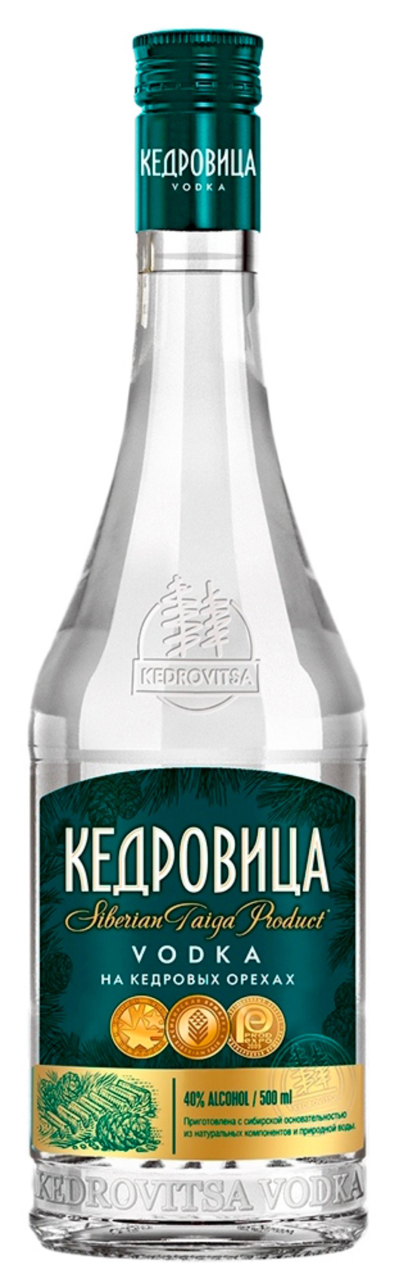 Водка КЕДРОВИЦА На кедровых орехах 40% ст/б 0.5л