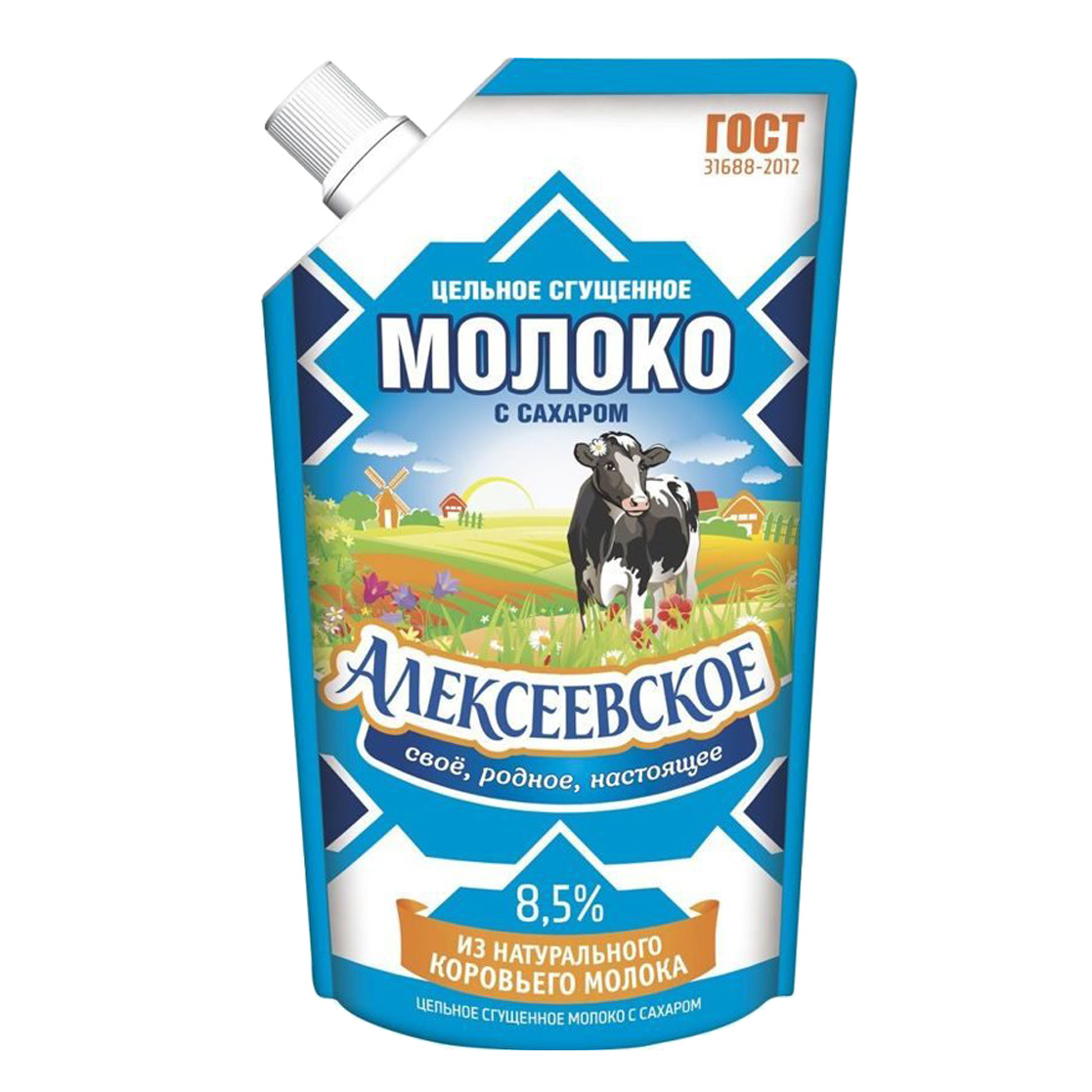 Сгущенное молоко АЛЕКСЕЕВСКОЕ ГОСТ 8.5% бзмж д/пак 270г