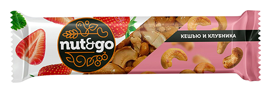Батончик НАТ&ГОУ кешью с клубникой 36г