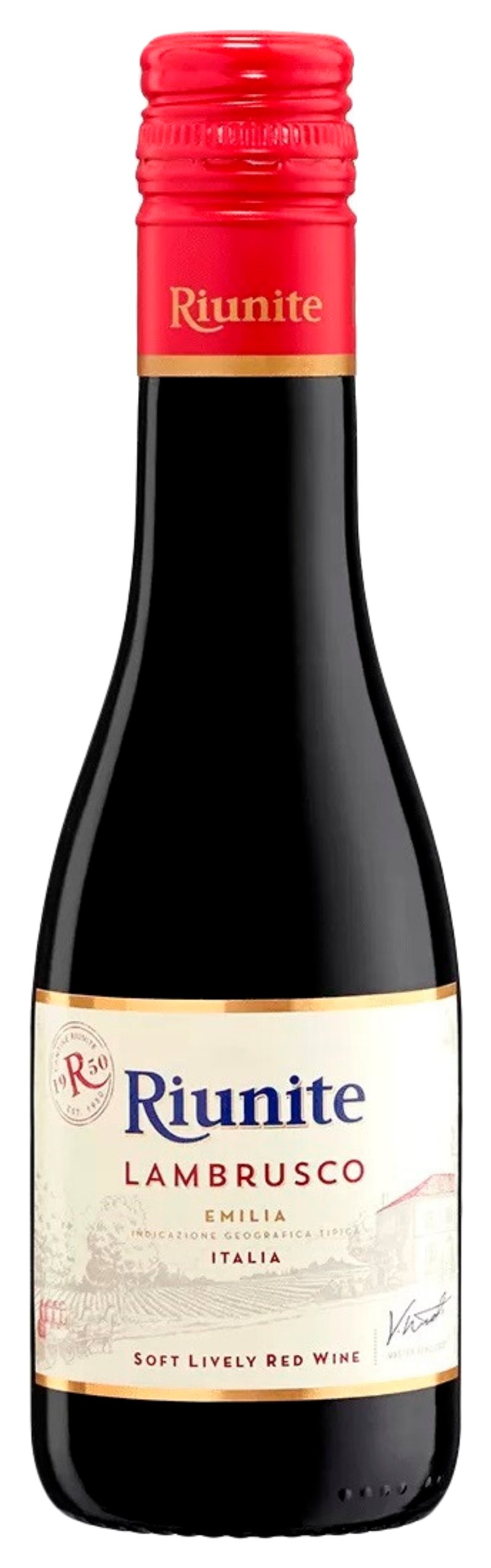 Игристое вино РИУНИТЕ Ламбруско красное п/сл 8% 0.187л
