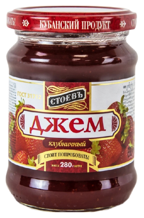 Джем СТОЕВЪ Земляничный-клубничный ст/б 280г