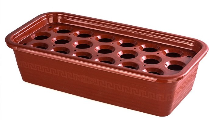 Ящик для рассады 390*192*98мм с лотком для выращивания лука 19 ячеек арт.62185