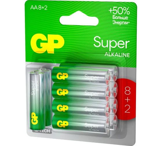 Батарейки ДЖИ-ПИ Супер Алкалиновые АA 10шт