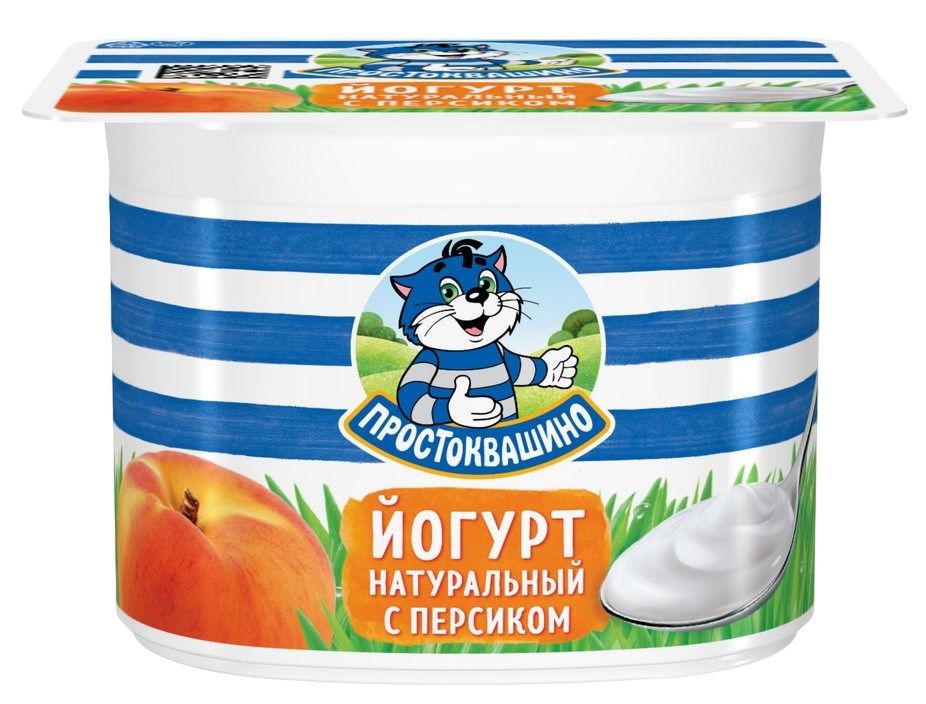 Йогурт ПРОСТОКВАШИНО персик бзмж 2.9% 110г