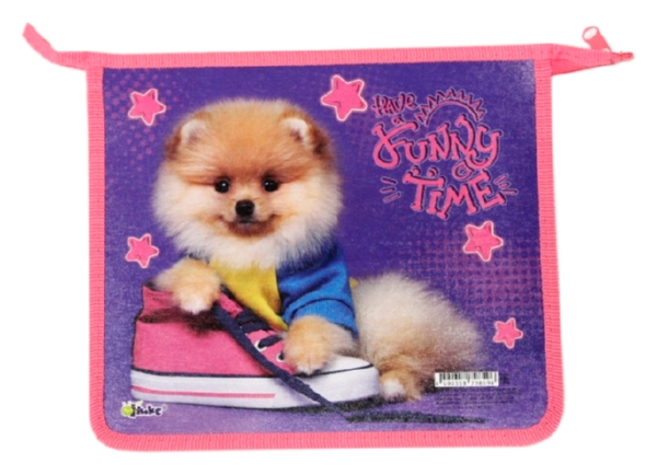 Папка для школьных тетрадей Рыжий шпиц молния А5