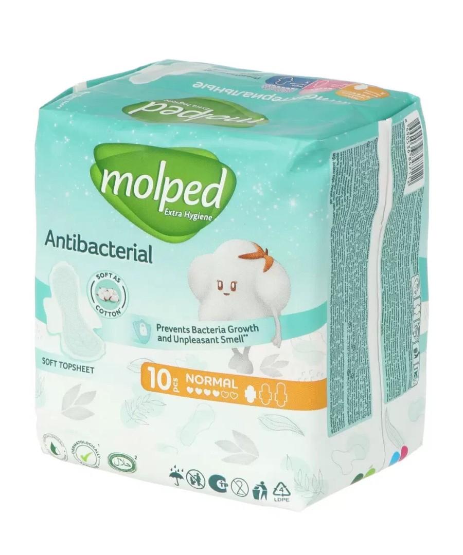 Прокладки МОЛПЕД Антибактериальные нормал с крылышками 10шт