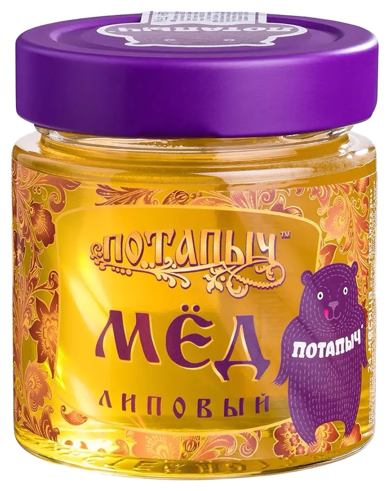 Мед ПОТАПЫЧЪ натуральный липовый ст/б 250г