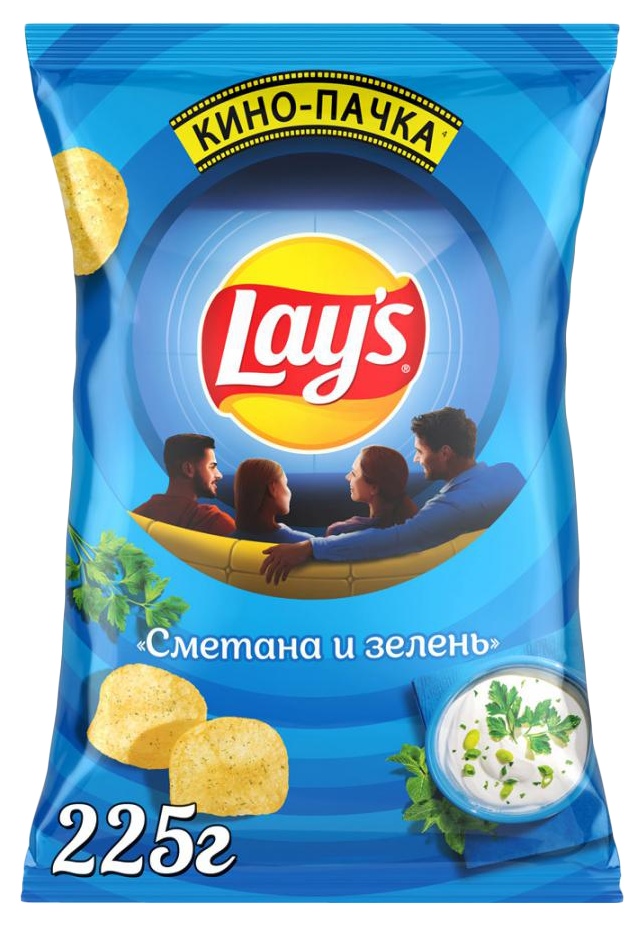 Чипсы ЛЕЙС сметана зелень 225г