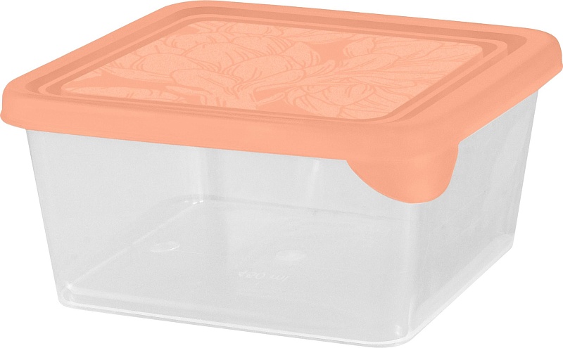 Контейнер для продуктов ХЕЛЬСИНКИ квадратный персиковая карамель 450мл арт.PT143111040