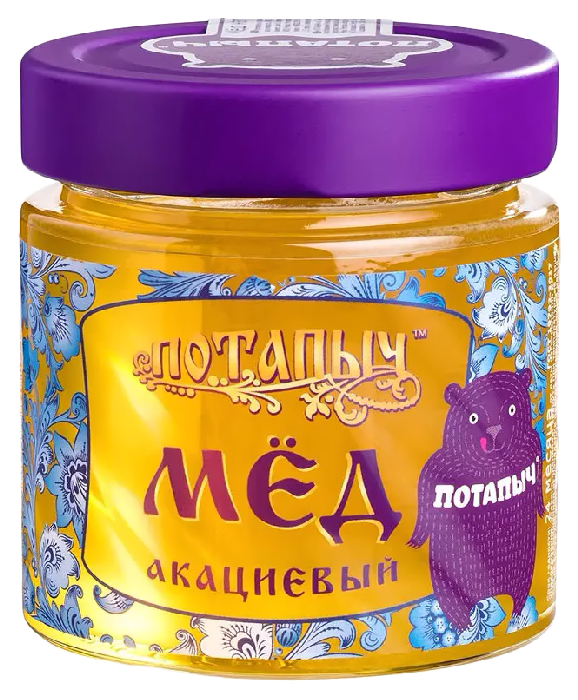 Мед ПОТАПЫЧЪ натуральный акациевый ст/б 250г