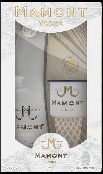 Водка МАМОНТ 40% ПК 0.7л+кружка