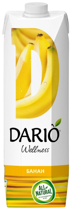 Нектар ДАРИО Велнес банан с мякотью и пектином 1л