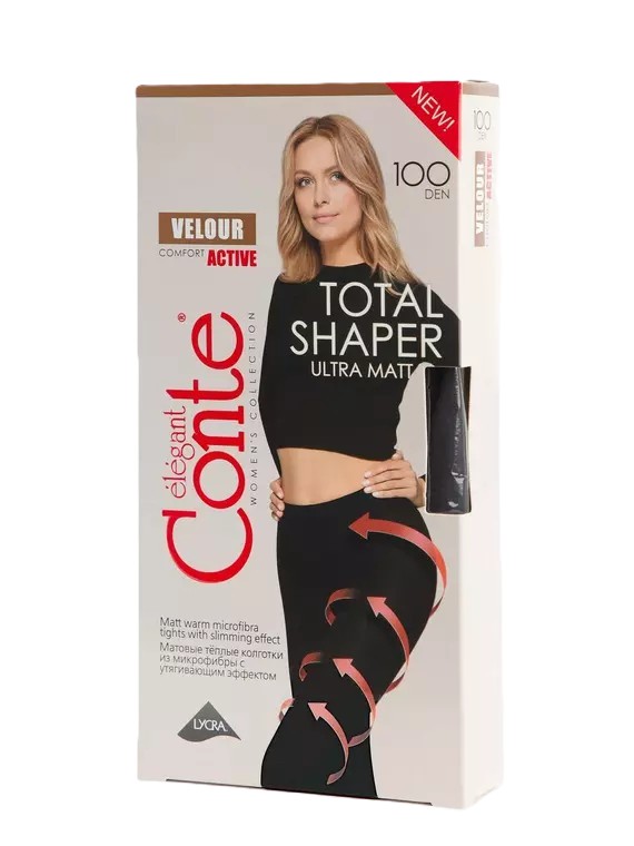 Колготки КОНТЕ Велюр Актив 100ден антрацит 2