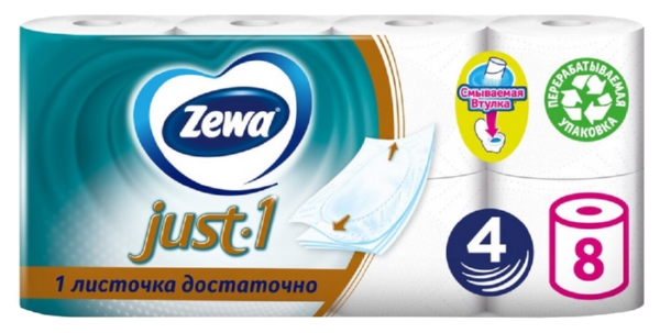 Туалетная бумага ЗЕВА Джаст 4сл 8рул