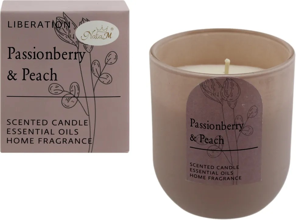 Свеча ароматическая НАТАМ Природное вдохновение 8см маракуйя и персик арт.2501-6-78HD-PK