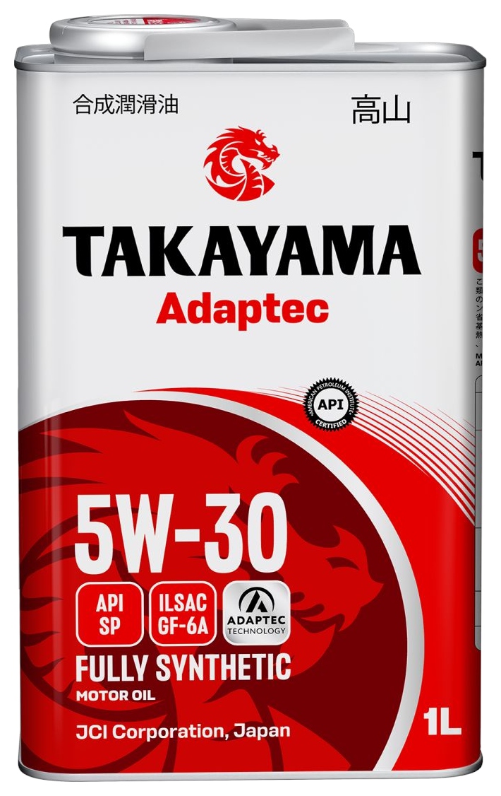 Масло ТАКАЙАМА Адаптек SAE 5W-30 ILSAG GF-6 SP синтетика ж/б 1л