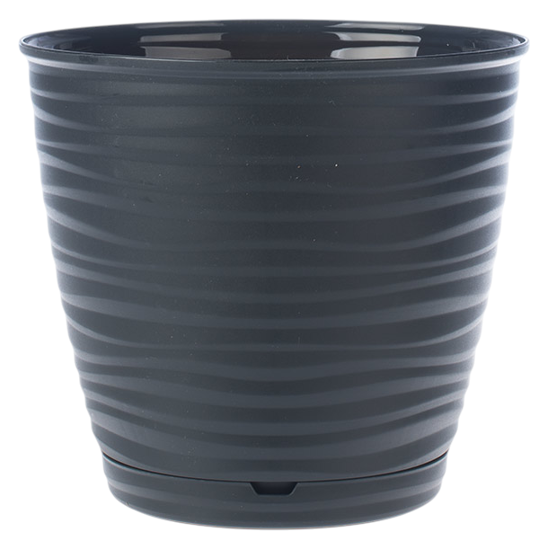 Горшок для цветов Саффрон черный 9.1л с поддоном арт.516582