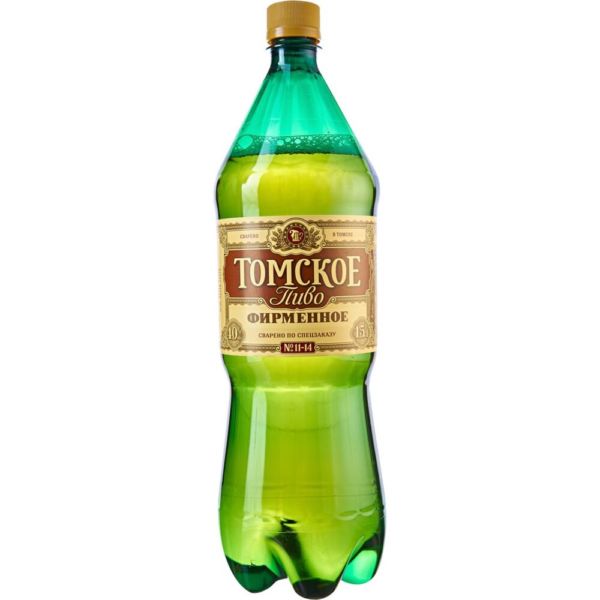 Пиво ТОМСКОЕ Фирменное светлое пастер 4% пэт 1.5л