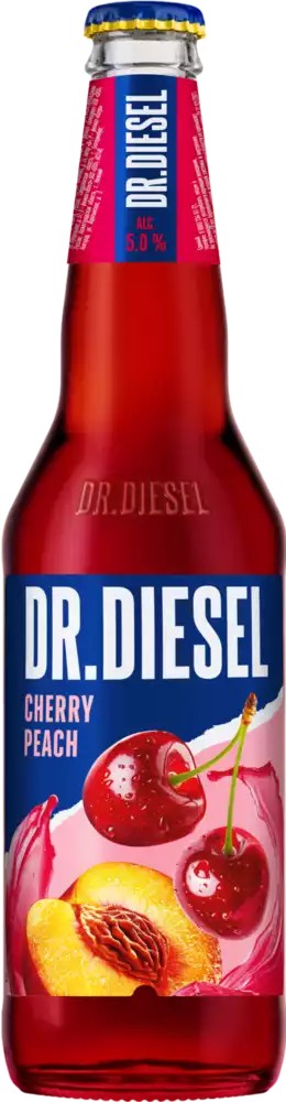 Пивной напиток ДОКТОР ДИЗЕЛЬ Вишня и персик 6% ст/б 0.4л