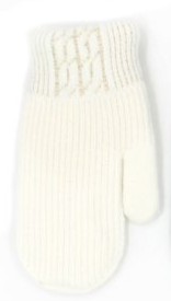 Варежки женские ХОББИ ЛАЙН белые р.7-8 арт.ВЖ 632-04