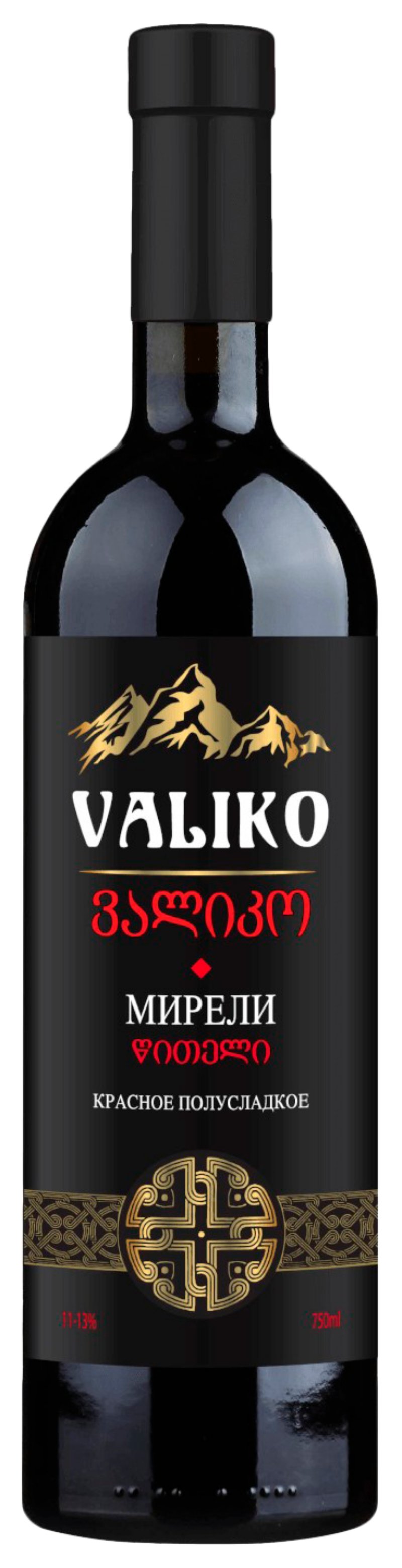 Вино ВАЛИКО Мирели красное п/сл 10-12% ст/б 0.75л