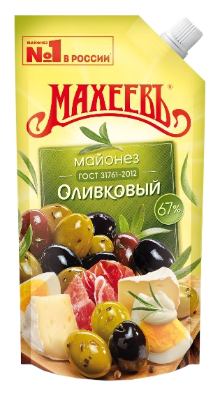 Майонез МАХЕЕВЪ золотой оливковый д/пак 200мл