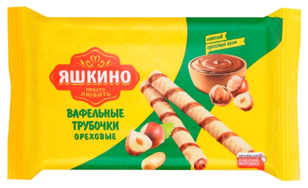 Вафельные трубочки ЯШКИНО ореховые 190г