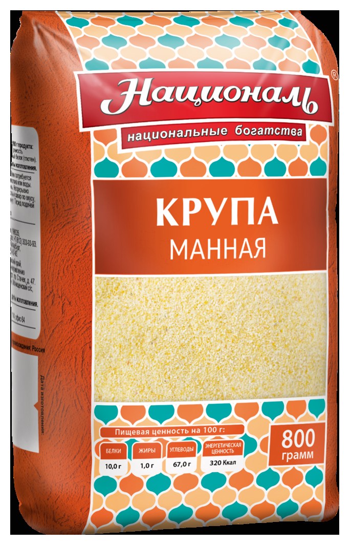 Манная крупа НАЦИОНАЛЬ м/у 800г