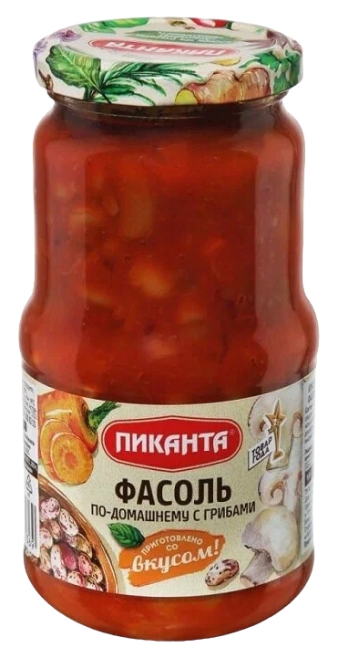 Фасоль ПИКАНТА по-домашнему с грибами ст/б 470г