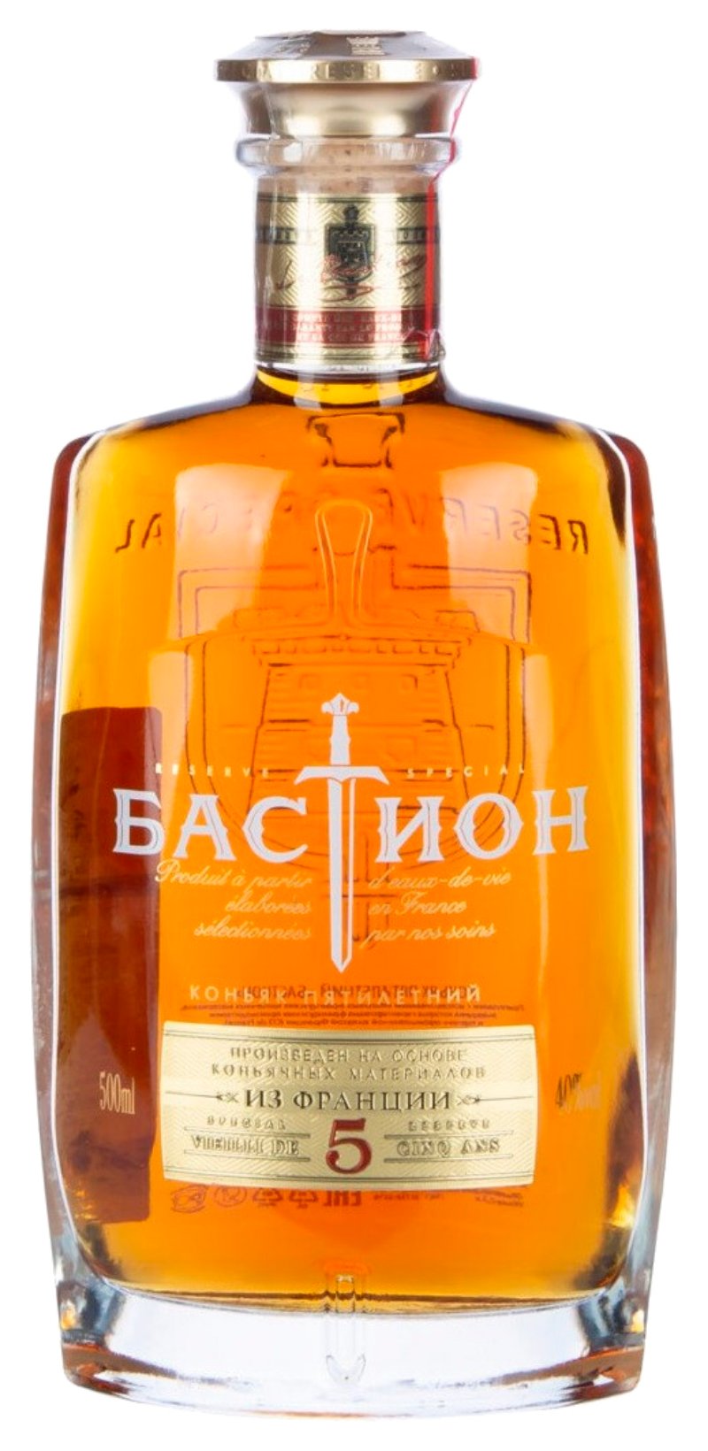 Коньяк БАСТИОН 5 лет 40% ст/б 0.5л