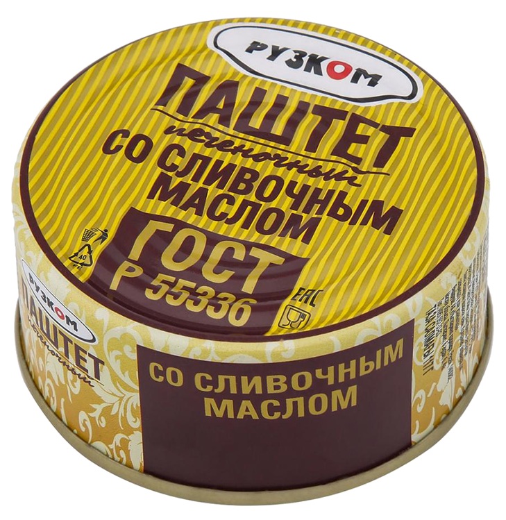 Паштет РУЗКОМ печеночный со сливочным маслом ж/б 117г