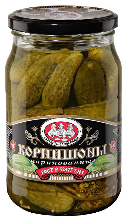 Огурцы СКАТЕРТЬ-САМОБРАНКА корнишоны 3-6см ст/б 720мл