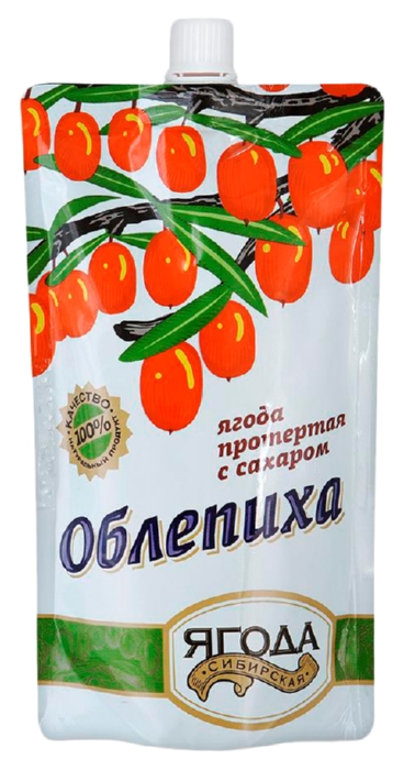 Облепиха СИБИРСКАЯ ЯГОДА протертая с сахаром д/пак 280г