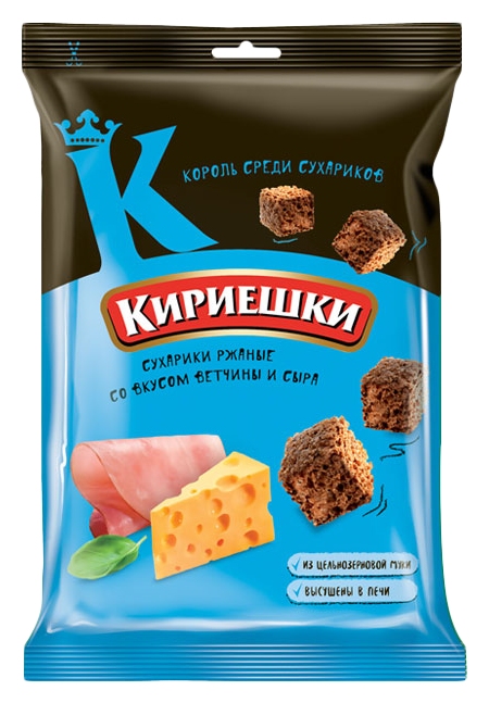 Сухарики ржаные КИРИЕШКИ ветчина сыр 40г