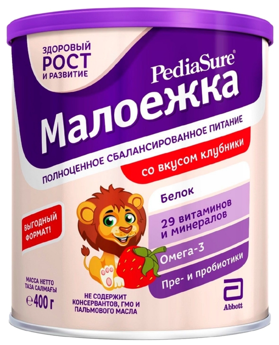 Смесь ПЕДИАШУР Малоежка со вкусом клубники  ж/б 400г