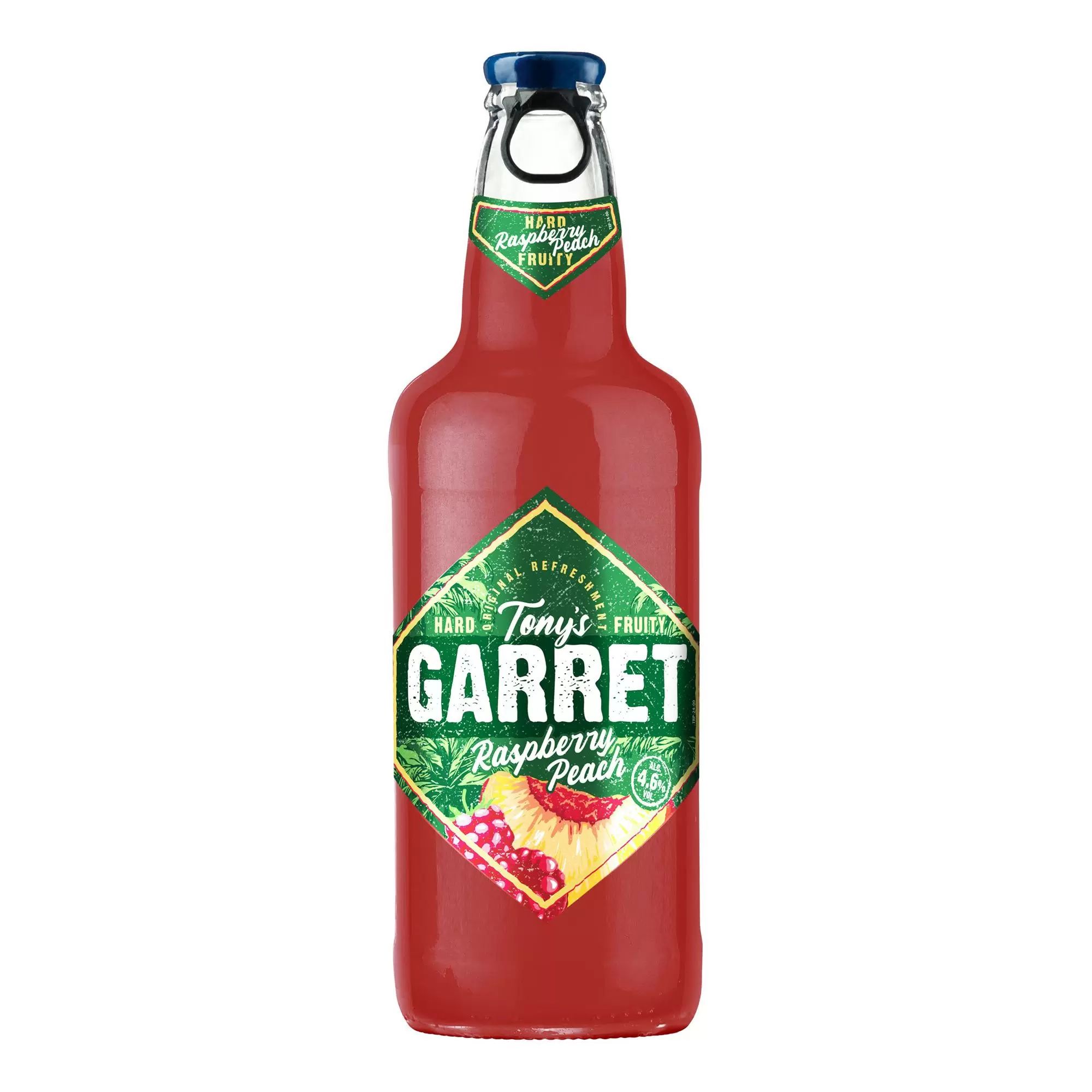 Пивной напиток ТОНИ’С ГАРРЕТ Хард малина персик 4.6% ст/б 0.4л