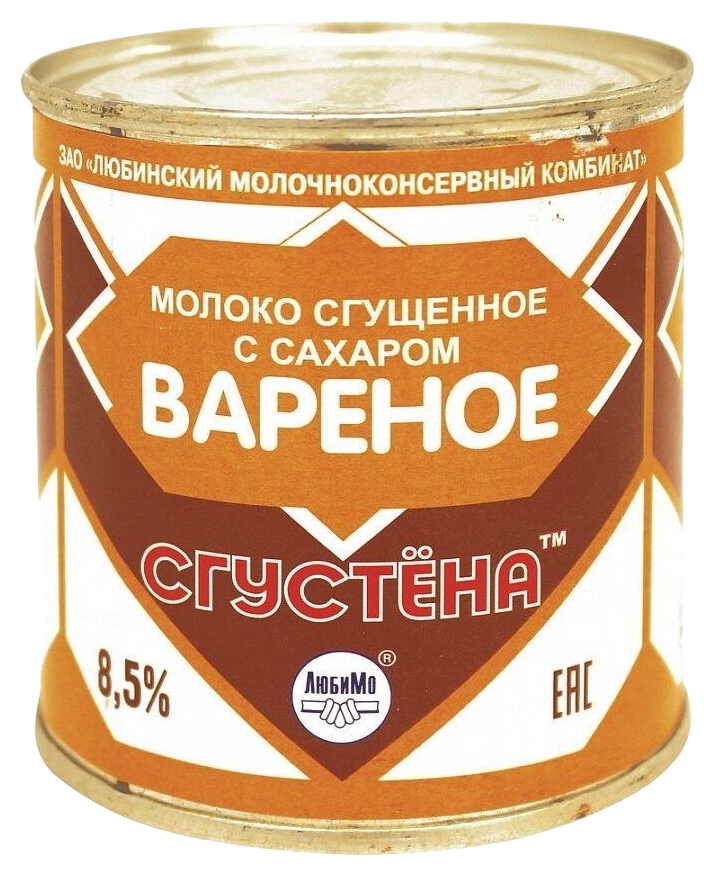Молочный продукт СГУСТЕНА Сгущенка вареная сзмж 8.5% ж/б 380г
