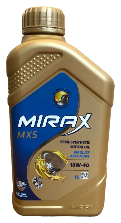 Масло моторное МИРАКС MX5 SAE 10W-40 API SL/CF полусинтетика 1л