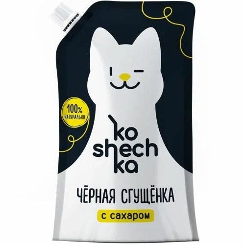 Молочный продукт КОШЕЧКА Сгущенка черная бзмж 6% м/у 270г