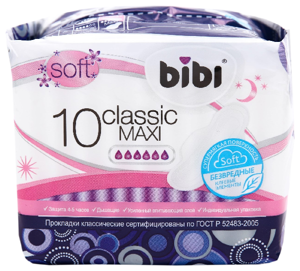 Прокладки БИБИ Классик макси софт 8шт